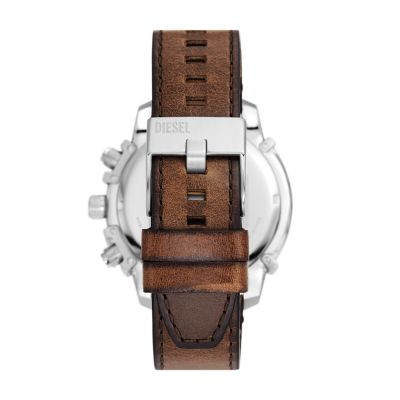 Brown - Griffed Watch - Watch Station Chronograph DZ4656 Diesel Leather