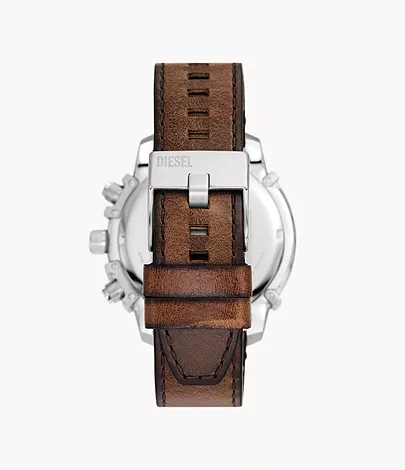 Diesel Griffed Chronograph Brown Leather Watch - DZ4656 - Watch Station