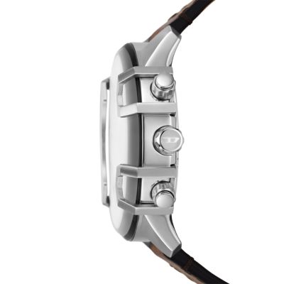 Brown Chronograph Leather Griffed - Diesel Watch DZ4656 Station Watch -
