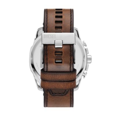Diesel Mega Chief Chronograph Brown Leather Watch - DZ4657 - Watch