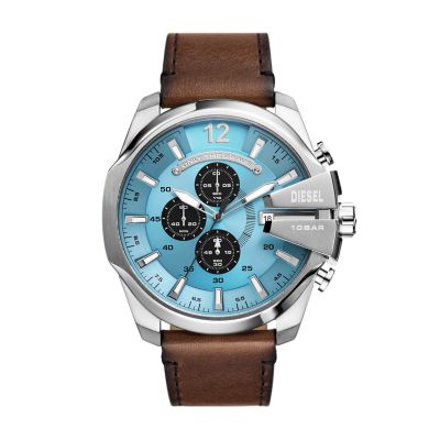 Diesel Mega Chief Chronograph Brown Leather Watch - DZ4657 - Watch