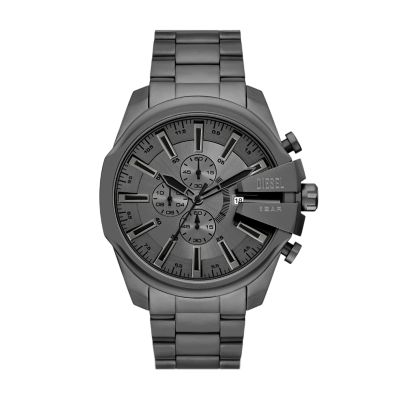 Grey for Diesel Mega Chief Slim Chronograph Gold-Tone Stainless Steel Watch