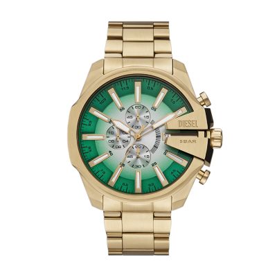 Gold for Diesel Uhr Chronograph Mega Chief Slim Edelstahl goldfarben