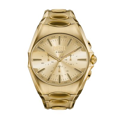 Doré for Montre D-Curve Collection Diesel chronographe en acier inoxydable