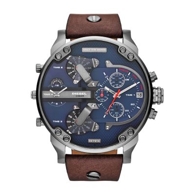 Diesel Men's Mr. Daddy 2.0 Multifunction Brown Leather Watch