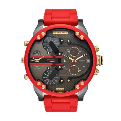 Montre rouge diesel hot sale