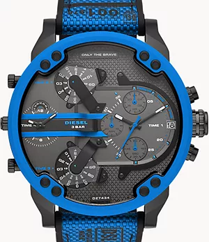 Diesel Mr. Daddy 2.0 Chronograph Blue Nylon and Silicone Watch