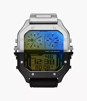 Diesel Clasher Ana-Digi Two-Tone Silicone Watch
