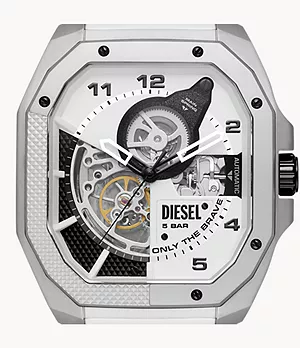 Diesel Flayed Automatic Three-Hand Stainless Steel Watch