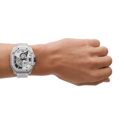 Diesel Flayed Automatic Three-Hand Stainless Steel Watch - DZ7470