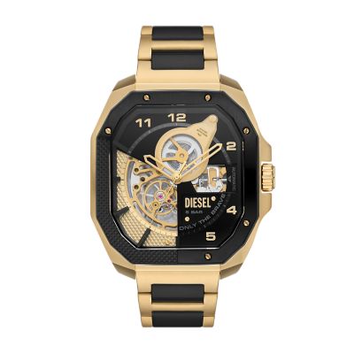 Diesel Flayed Automatic Three-Hand Two-Tone Stainless Steel Watch 