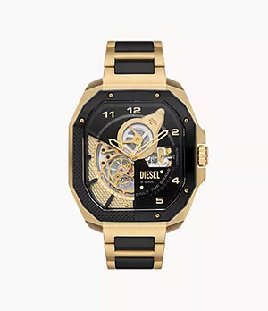 Diesel Flayed Automatic Three-Hand Two-Tone Stainless Steel Watch