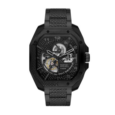 Diesel Flayed Automatic Three-Hand Black-Tone Stainless Steel