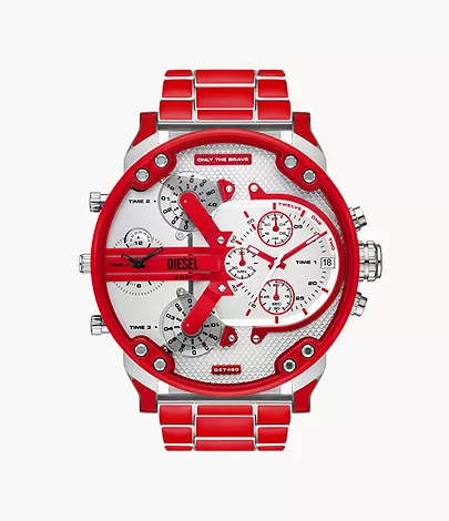 Diesel Mr. Daddy 2.0 Chronograph Red Lacquer and Stainless Steel