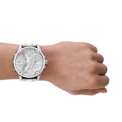 Diesel Mr. Daddy 2.0 Chronograph White and Stainless Steel Watch