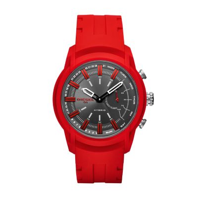 Diesel Men's Armbar Red Silicone Hybrid 