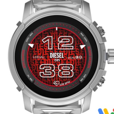 Diesel Griffed Stainless Steel Smartwatch