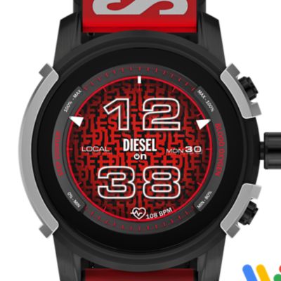Diesel Griffed Black Nylon and Silicone Smartwatch