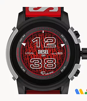 Diesel Griffed Black Nylon and Silicone Smartwatch