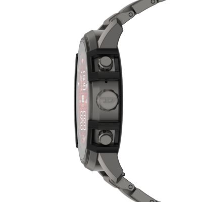 Montre connect e Griffed Diesel en acier inoxydable gunmetal