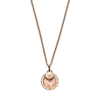armani rose gold necklace