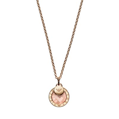 Emporio Armani Women's Rose Gold-Tone Sterling Silver Necklace