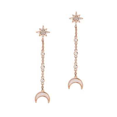 Ashoka Diamond Drop Earrings in 18K Rose Gold, Style #E-2377P-GROUP-18KP