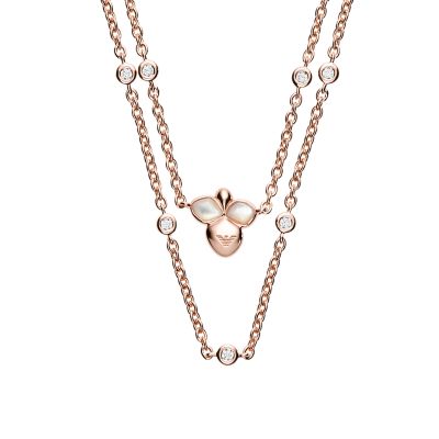 armani rose gold necklace