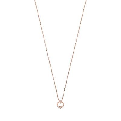 Emporio Armani Rose Gold-Tone Sterling Silver Pendant Necklace