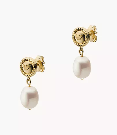 Silver and gold tone drop earrings