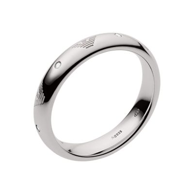 Emporio Armani Sterling Silver Couples Ring Band - EG3439040002 - Watch  Station