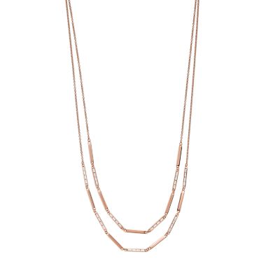 Rose Gold-Tone Sterling Silver Multi-Strand Necklace - EG3451221