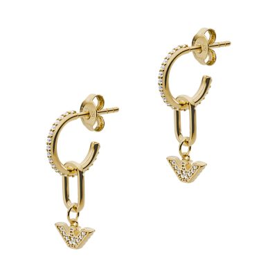 Rose Gold-Tone Sterling Silver Drop Earrings - EG3461221 - Watch  