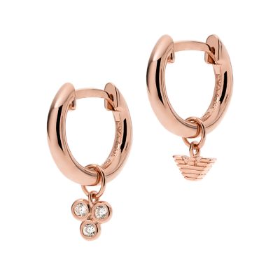 Rose Gold-Tone Sterling Silver Hoop Earrings - EG3486221 - Watch  