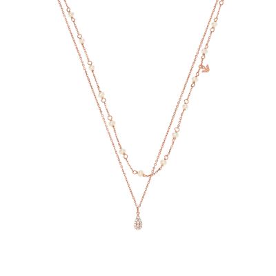 Rose Gold-Tone Sterling Silver Double-Strand Necklace