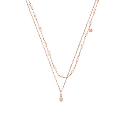 Rose Gold-Tone Sterling Silver Double-Strand Necklace - EG3489221