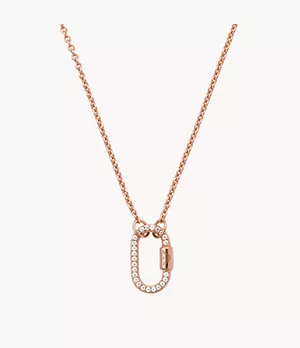 Emporio Armani Rose Gold-Tone Sterling Silver Chain Necklace