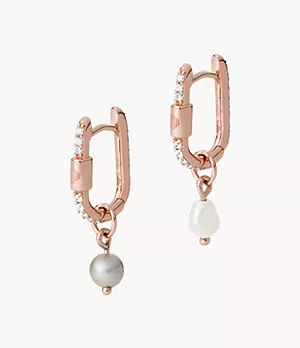 Emporio Armani Rose Gold-Tone Sterling Silver Drop Earrings