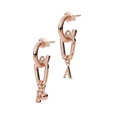 Emporio Armani Rose Gold-Tone Sterling Silver Hoop Earrings - EG3531221 -  Watch Station