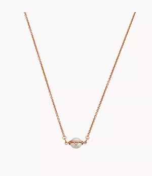 Emporio Armani Rose Gold-Tone Sterling Silver Pendant Necklace