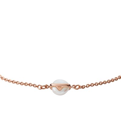 Emporio Armani Rose Gold-Tone Sterling Silver Station Bracelet