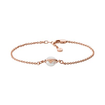 Emporio Armani Rose Gold-Tone Sterling Silver Station Bracelet