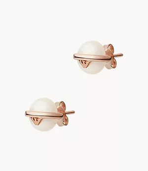 Emporio Armani Rose Gold-Tone Sterling Silver Stud Earrings