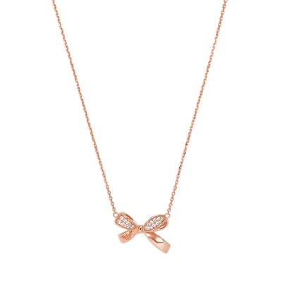 Emporio Armani Rose Gold-Tone Sterling Silver Pendant Necklace