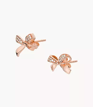 Emporio Armani Rose Gold-Tone Sterling Silver Stud Earring