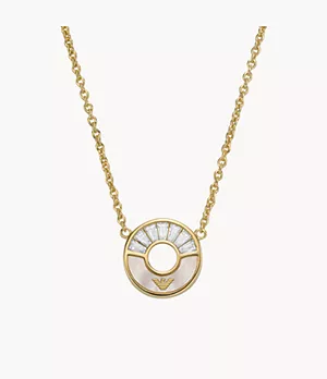 Emporio Armani White Mother of Pearl Pendant Necklace