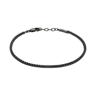 Emporio Armani Black Tone Sterling Silver Chain Bracelet