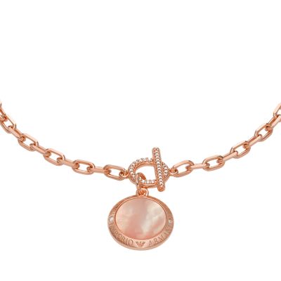 Emporio Armani Peach Mother of Pearl Chain Bracelet - EG3564221