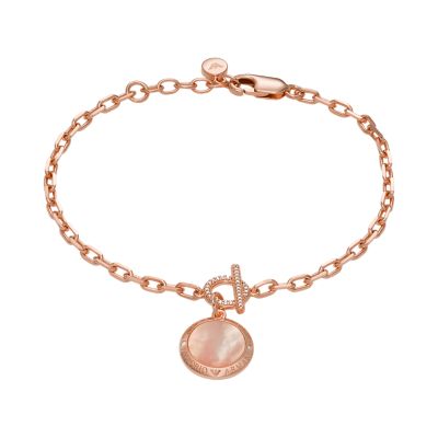 Emporio Armani Peach Mother of Pearl Chain Bracelet - EG3564221