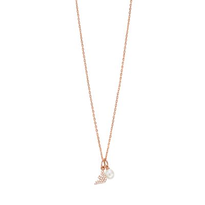 Emporio Armani Rose Gold-Tone Sterling Silver Pendant Necklace